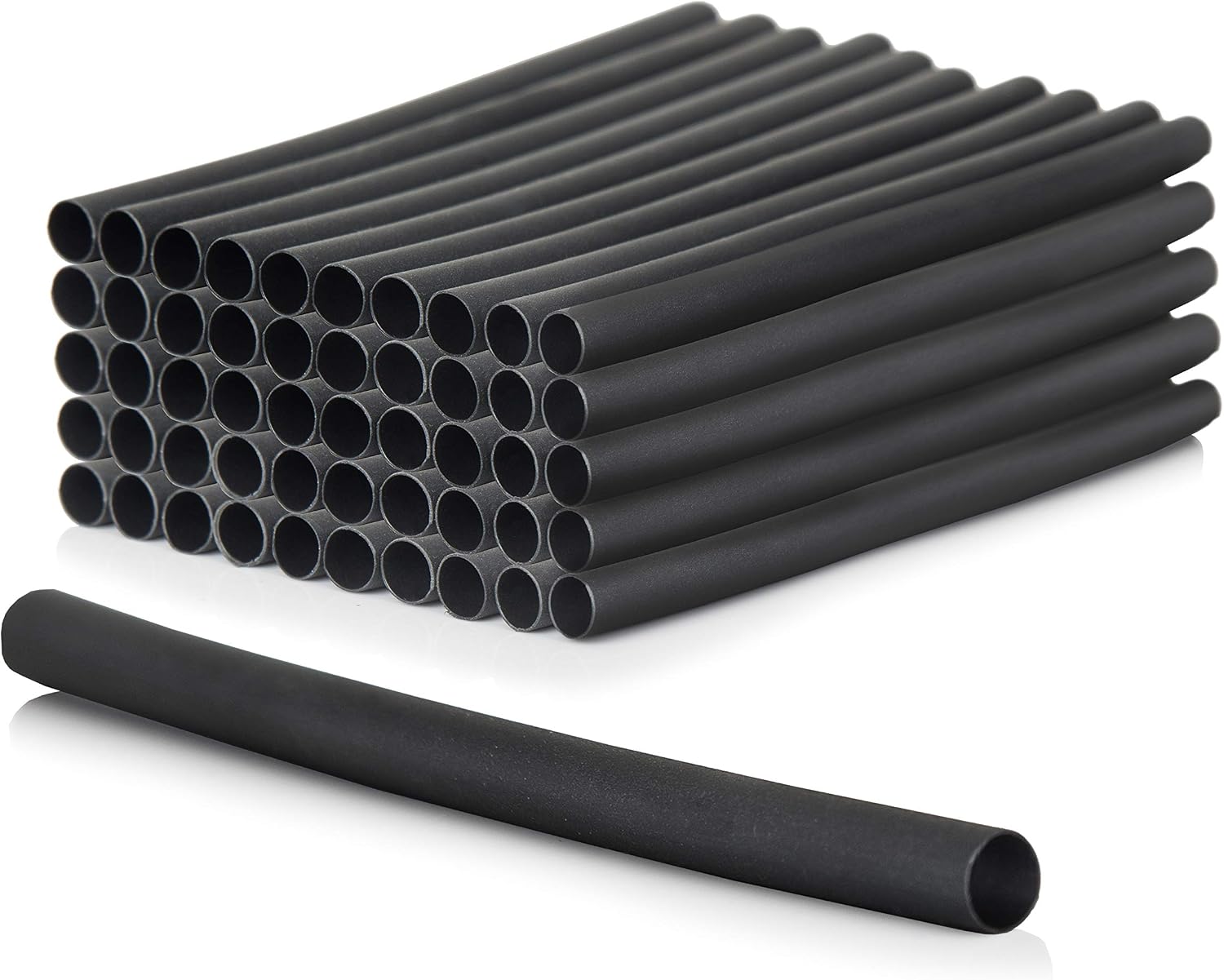 1/4" Heat Shrink Tubing, 50 pcs, 4" Long, High Voltage & Temperature Rating
